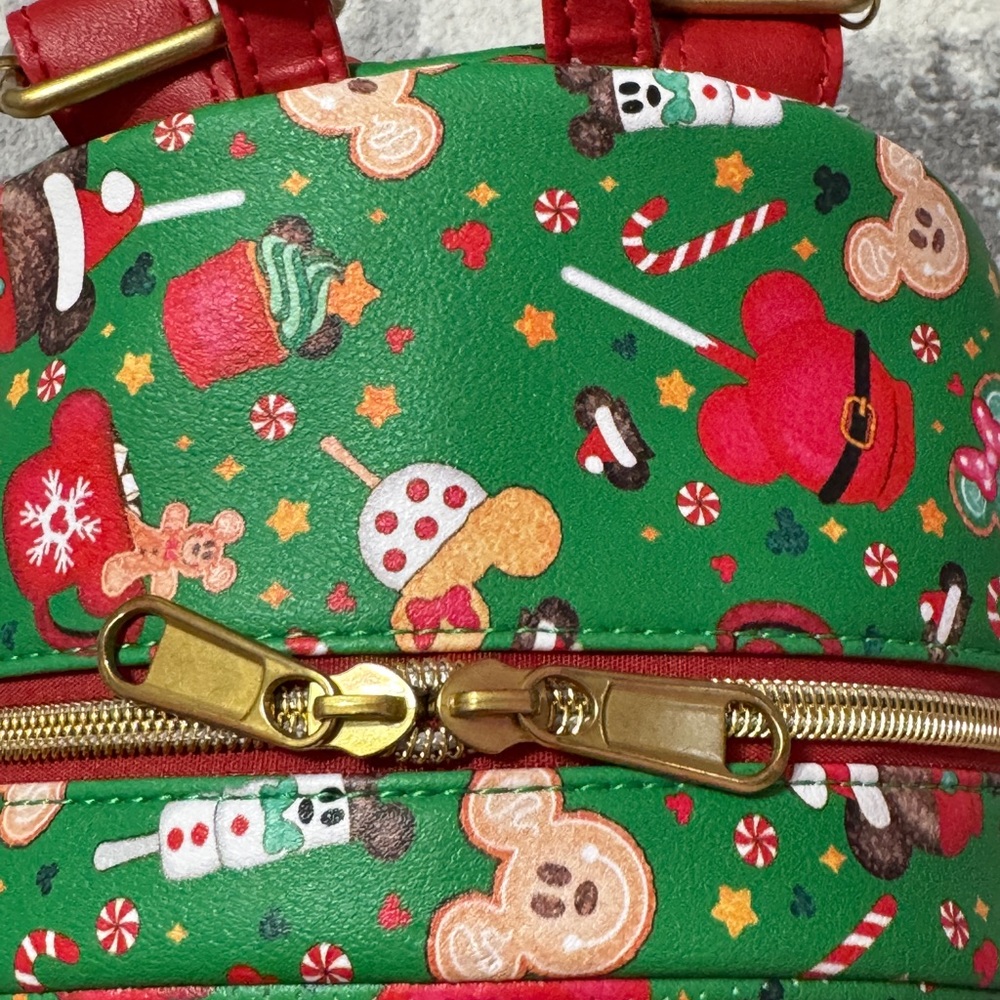 Disney Green Backpack with Christmas Mickey Prints - Picture 7 of 8
